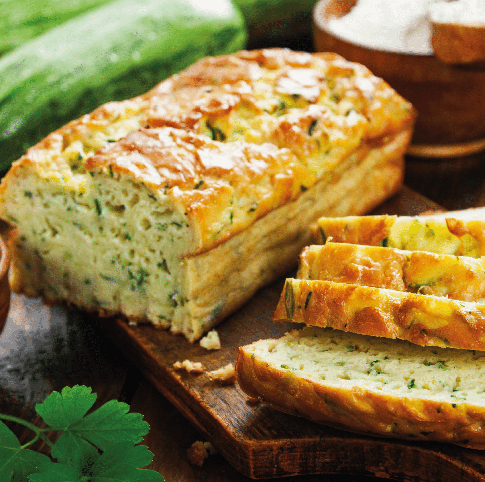 Zucchini cake with mint and Crottin Sèvre & Belle! - Sèvre & Belle