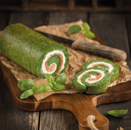Savory log with spinach, salmon and Petite Bûche Caprifeuille Sèvre & Belle! - Sèvre & Belle