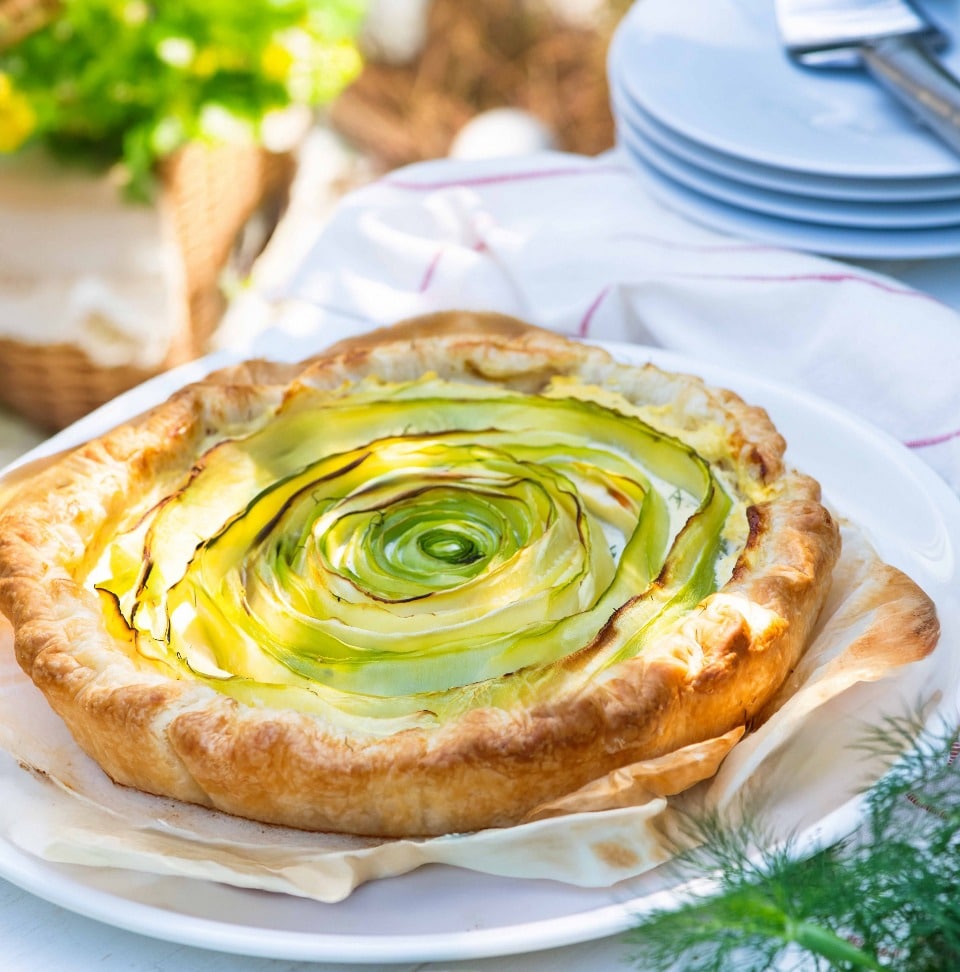 Spiral quiche with zucchini, bacon and Fine Fleur - Sèvre & Belle